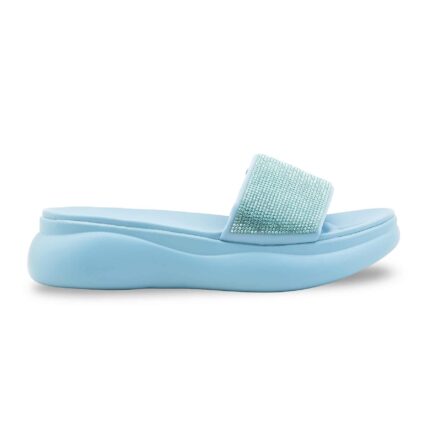 Sky Blue Formal Slipper For Women PU0737 - View 2