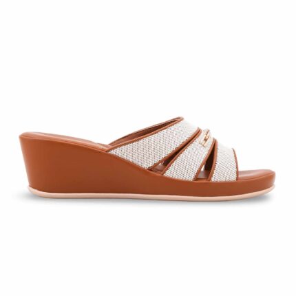 Tan Formal Slipper For Ladies PU0741 - View 2