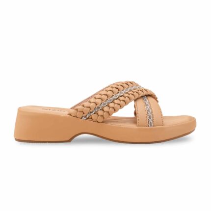 Beige Formal Women Slipper PU0765 - View 2