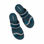 Teal Blue Formal Slipper For Ladies PU0766 - View 5