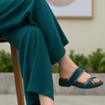 Teal Blue Formal Slipper For Ladies PU0766 - View 1