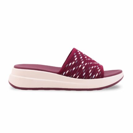 Maroon Formal Slipper For Ladies PU0795 - View 2