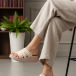 Cream Formal Slipper For Ladies PU0810 - View 1