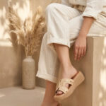 Beige Formal Slipper For Women PU0818 - View 1