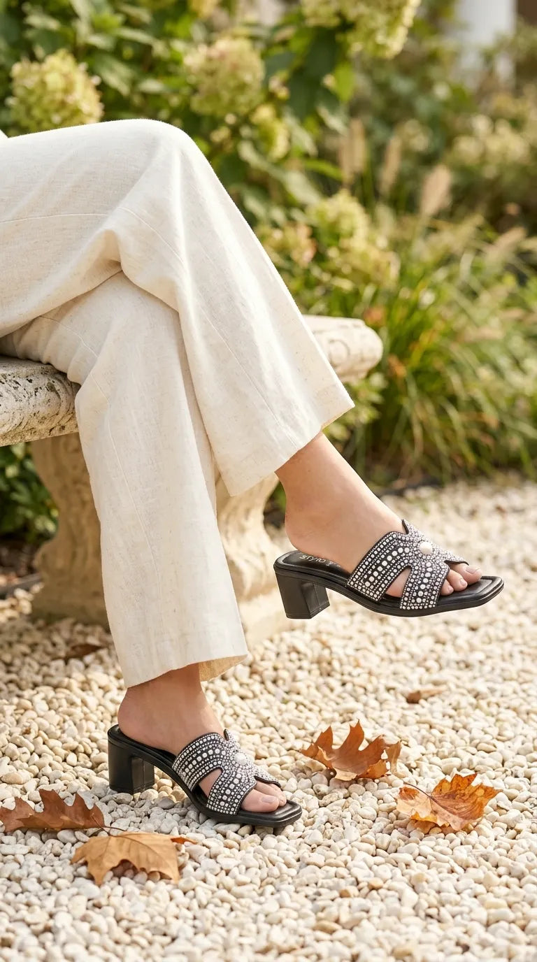 PU081901_2.jpg Black Formal Slipper For Women PU0819 - View 1