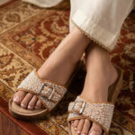 Golden Formal Slipper For Ladies PU0830 - View 1