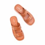 Tan Formal Slipper For Ladies PU0855 - View 5