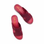 Maroon Formal Slipper For Women PU0872 - View 5