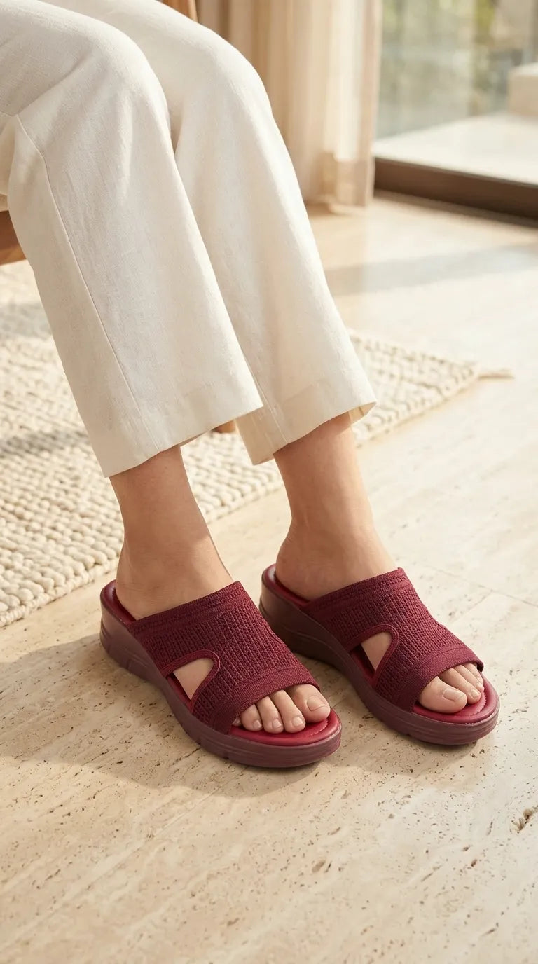 PU087205_d75819d7-b941-4ace-8dfc-4d8f5141bc1f.jpg Maroon Formal Slipper For Women PU0872 - View 1