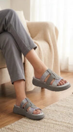 Grey Formal Slipper For Women PU0886 - View 3