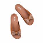 Tan Formal Slipper For Women PU0899 - View 5