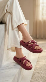 Maroon Formal Slipper For Ladies PU0900 - View 1