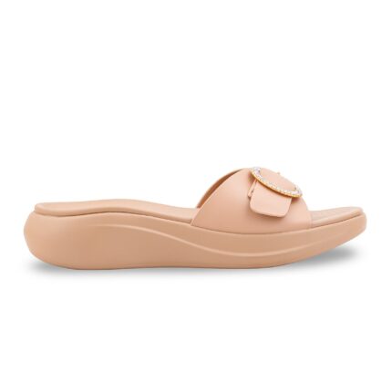 Beige Formal Slipper For Women PU0901 - View 2