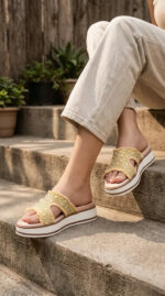 Beige Formal Slipper For Ladies PU0910 - View 1