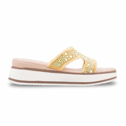 Beige Formal Slipper For Ladies PU0910 - View 2