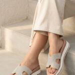 Beige Formal Slipper For Ladies PU0911 - View 1
