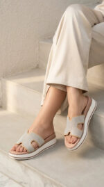 Beige Formal Slipper For Ladies PU0911 - View 1