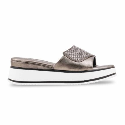 Grey Formal Slipper For Women PU0913 - View 2