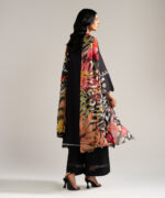Black Dobby Crepe A-Line Suit - View 5