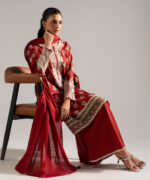 Maroon Lawn Straight Suit - View 4