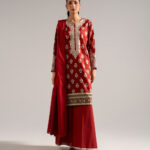 Maroon Lawn Straight Suit - View 1