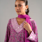 Pink Lawn Pishwas Suit - View 1