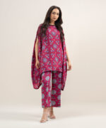 Purple Habotai Grip Kaftan Suit - View 1