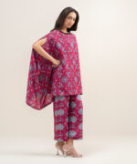 Purple Habotai Grip Kaftan Suit - View 5