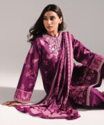 Purple Lawn Straight Suit - View 2