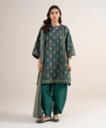 Green Lawn Unstitched Ensemble - View 1