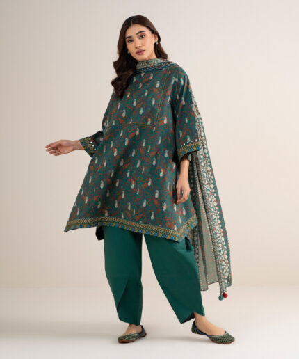 Green Lawn Unstitched Ensemble - View 2