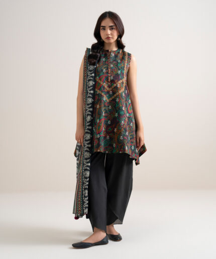 Multi Lawn Unstitched Ensemble - View 2