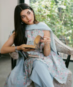 Ice Blue Zari Lawn Unstitched Ensemble - View 4
