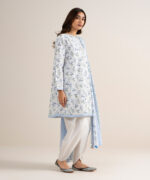 Off White Zari Lawn Unstitched Ensemble - View 4