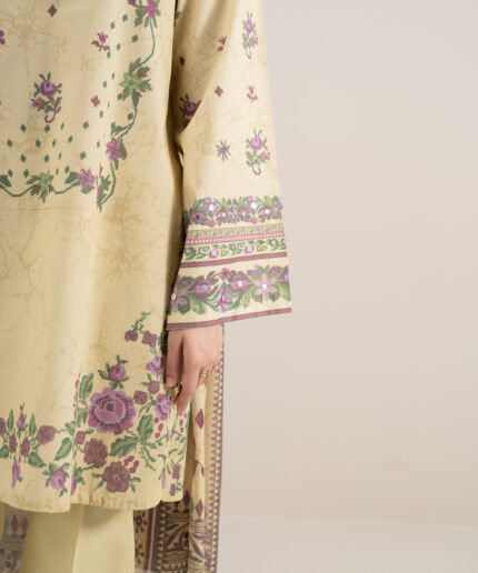 Light Yellow Lawn Unstitched Ensemble - View 2