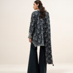 Black And Off White Lawn Unstitched Ensemble - View 1