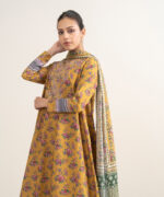Mustard Lawn Unstitched Ensemble - View 2