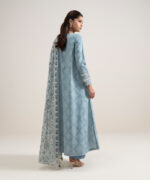 Ice Blue And Off White Lawn Unstitched Ensemble - View 2