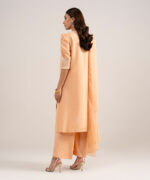 Peach Raw Silk Unstitched Ensemble - View 1