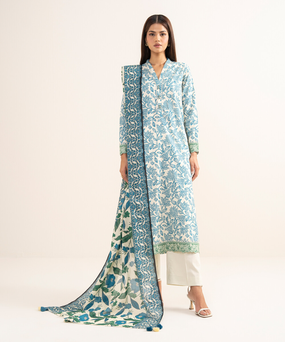 Unstitched 3-Piece Ensemble - View 1 Unstitched 3-Piece Ensemble - View 1