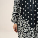 Black And Off White Lawn Unstitched Ensemble - View 1