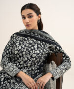 Off White And Black Lawn Unstitched Ensemble - View 3