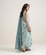 Light Aqua Lawn Unstitched Ensemble - View 4