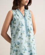 Light Aqua Lawn Unstitched Ensemble - View 2