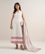 Off White Lawn Unstitched Ensemble - View 5