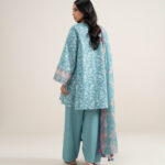 Aqua Lawn Unstitched Ensemble - View 1