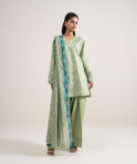 Sage Green Lawn Unstitched Ensemble - View 1