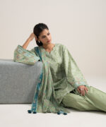 Sage Green Lawn Unstitched Ensemble - View 2