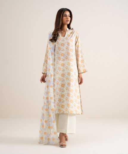 Multi Lawn Unstitched Ensemble - View 2