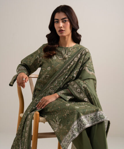 Green Lawn Unstitched Ensemble - View 2